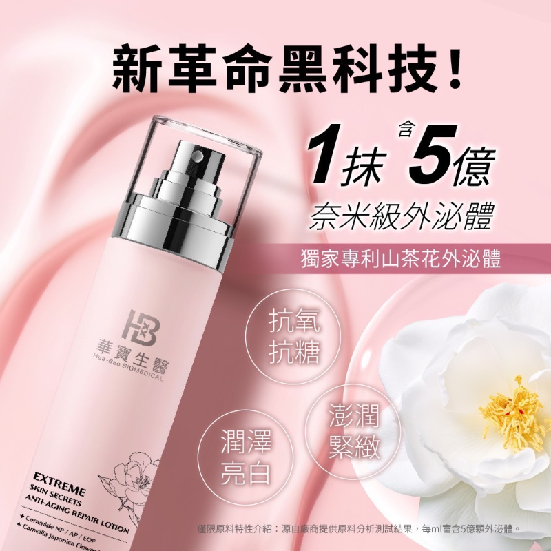 HB華寶生醫-極度肌泌修護乳液 （奈米級專利山茶花外泌體）