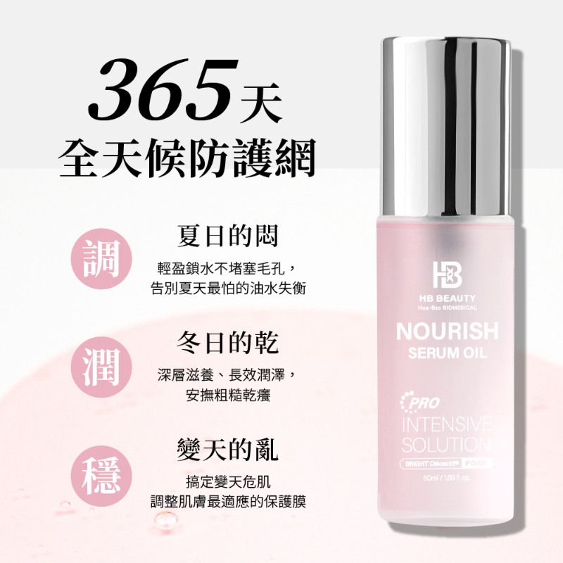 HB Beauty 活顏曜光精華油50ml（小粉瓶）